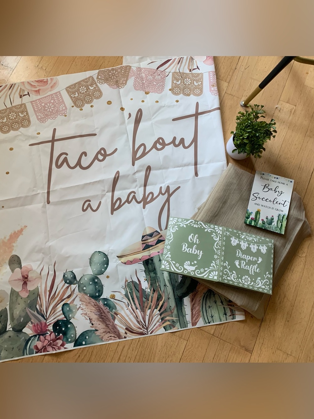 Lot of Baby Shower Decorations! Taco Bout a Baby and Succulent Themed - Picture 2 of 12